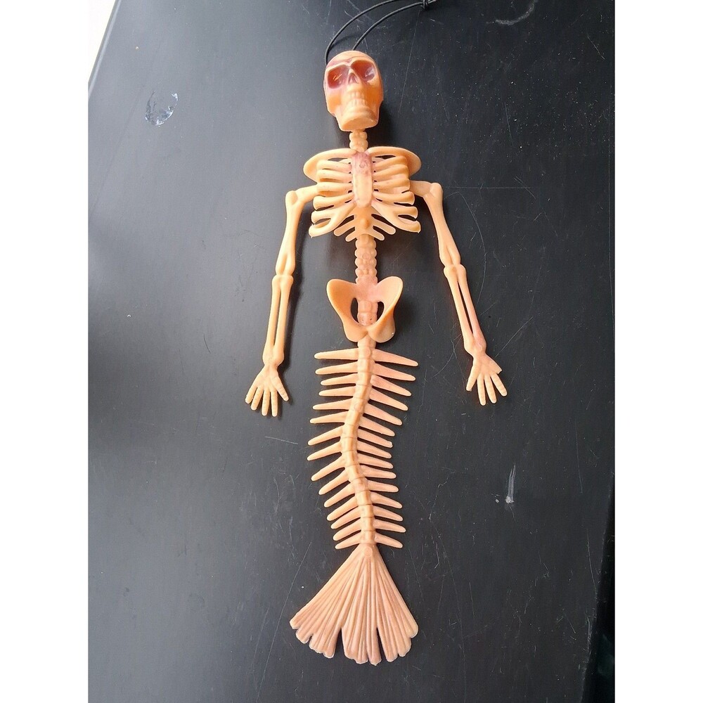 Mermaid Skeleton Halloween Plastic 14" Tall Bobble Head